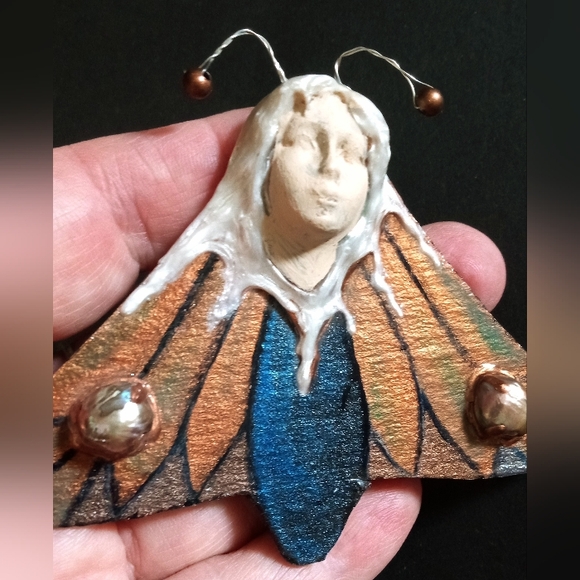 Art Nouveau Butterfly Fairy Brooch - Picture 1 of 3